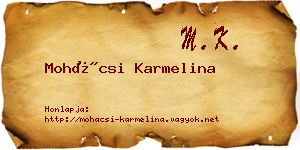 Mohácsi Karmelina névjegykártya